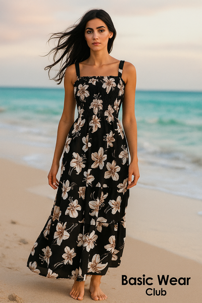 Flory Rayon Cotton Sleeveless Maxi Dress