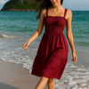 Plain Mini Sleeveless Rayon Cotton Dress