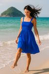 Plain Mini Sleeveless Rayon Cotton Dress
