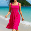 Plain Mini Sleeveless Rayon Cotton Dress