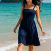Plain Mini Sleeveless Rayon Cotton Dress