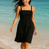 Plain Mini Sleeveless Rayon Cotton Dress