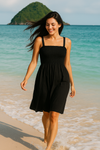 Plain Mini Sleeveless Rayon Cotton Dress
