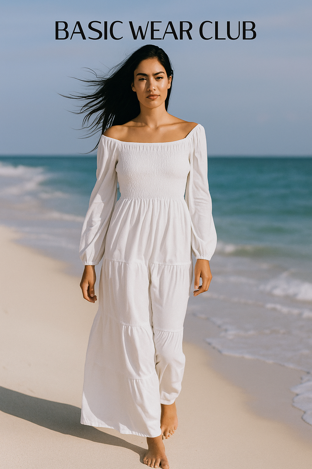 Plain Long Sleeves Rayon Dress