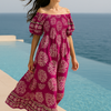 Floral Short Sleeves Maxi Dress