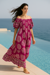 Floral Short Sleeves Maxi Dress