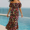 Floral Short Sleeves Maxi Dress