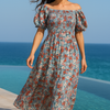 Floral Short Sleeves Maxi Dress