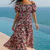 Floral Short Sleeves Maxi Dress