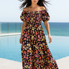 Floral Short Sleeves Maxi Dress
