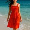 Plain Mini Sleeveless Rayon Cotton Dress