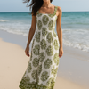 Flory Rayon Cotton Sleeveless camouflage Maxi Dress