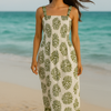 Flory Rayon Cotton Sleeveless camouflage Maxi Dress