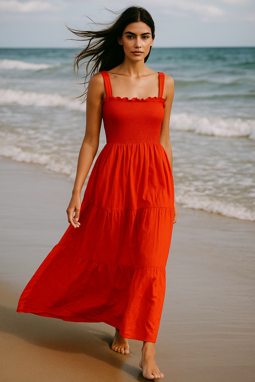 Plain Rayon Sleeveless Maxi Dress