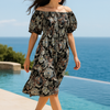 Floral Short Sleeves Mini Dress