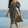 Floral Short Sleeves Mini Dress