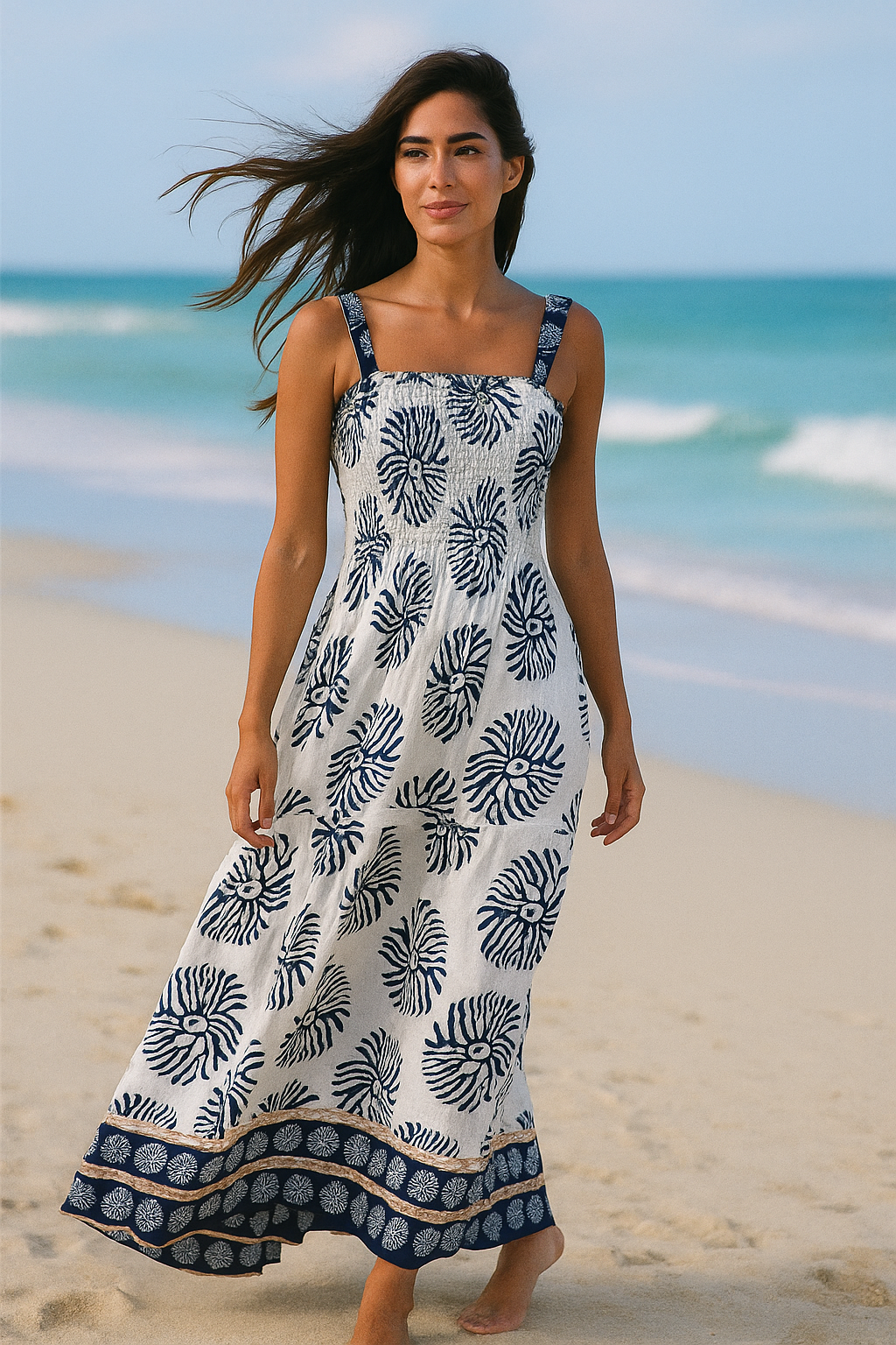 Flory Rayon Cotton Sleeveless camouflage Maxi Dress