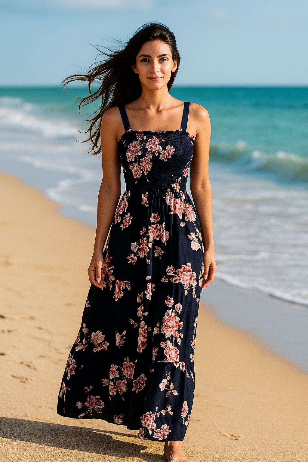 Flory Rayon Cotton Sleeveless Maxi Dress