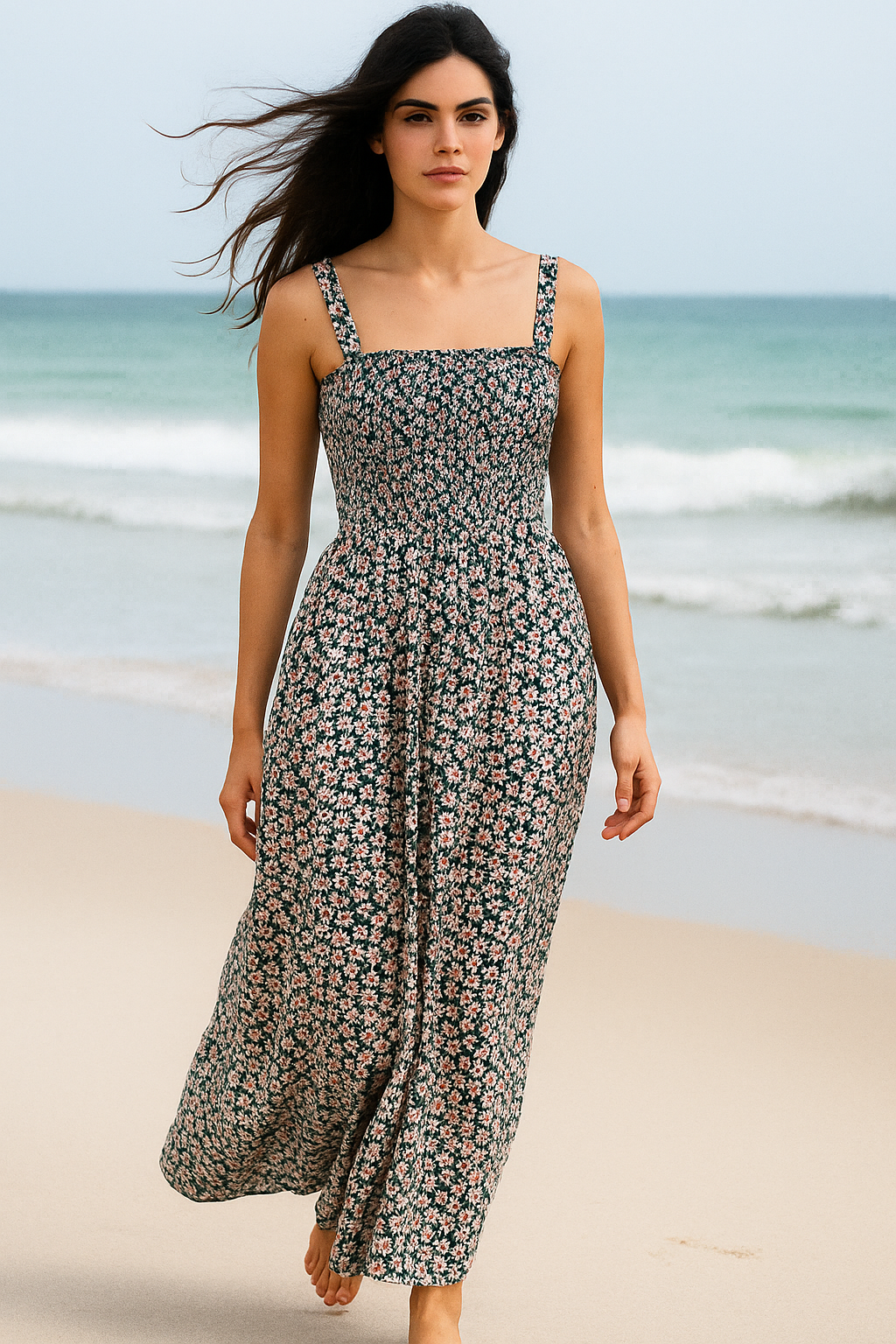 Flory Rayon Cotton Sleeveless Maxi Dress