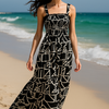 Dark Flory Rayon Cotton Sleeveless Maxi Dress