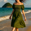 Rayon Short Sleeves Mini Dress