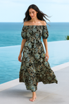 Floral Short Sleeves Maxi Dress