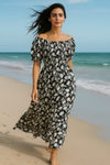 Floral Short Sleeves Maxi Dress