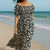 Floral Short Sleeves Maxi Dress