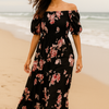 Floral Short Sleeves Maxi Dress