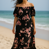 Flory Rayon Short Sleeves Maxi Dress