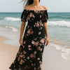 Flory Rayon Short Sleeves Maxi Dress