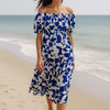 Mini Floral Short Sleeves Dress Rayon Cotton