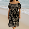 Mini Floral Short Sleeves Dress Rayon Cotton