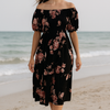 Mini Floral Short Sleeves Dress Rayon Cotton