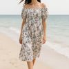 Floral Short Sleeves Mini Dress