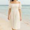 Light Embroidered Cotton Short Sleeves Mini Dress