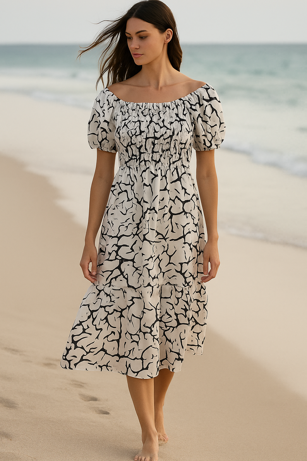 Floral Short Sleeves Mini Dress