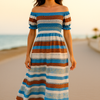 Floral Short Sleeves Maxi Dress