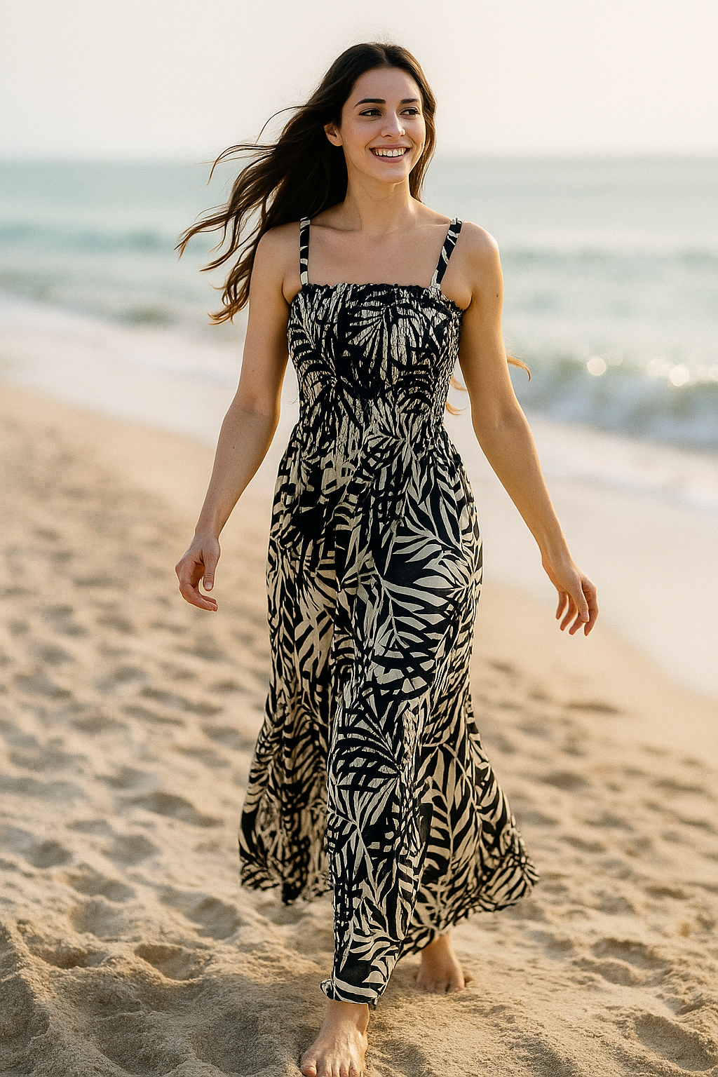 Dark Flory Rayon Cotton Sleeveless Maxi Dress