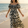 Floral Short Sleeves Maxi Dress