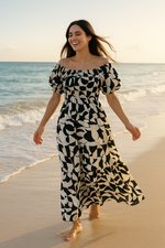 Basic Wear Club | Mixed Floral Short Sleeves Maxi Dress | Flowy Summer Dress for Women in Egypt
