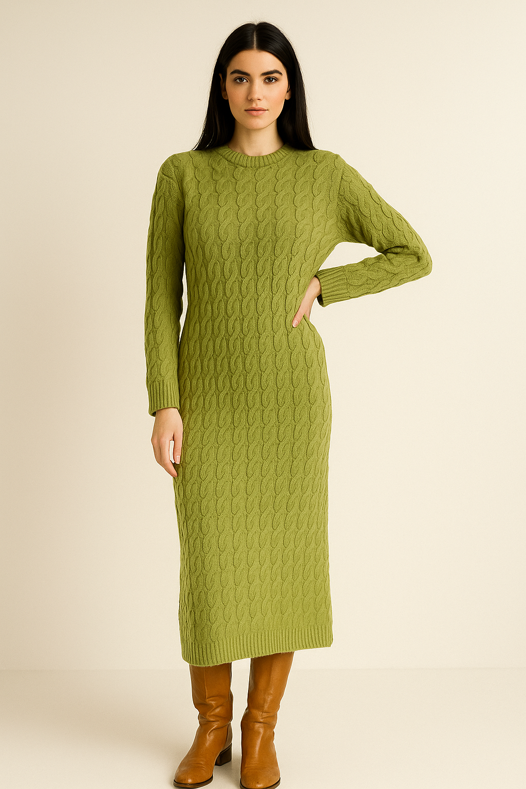 Cozy Cable Knit Bodycon Dress