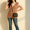 V-Neck Cable Knit Sweater Vest