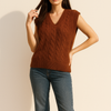 V-Neck Cable Knit Sweater Vest