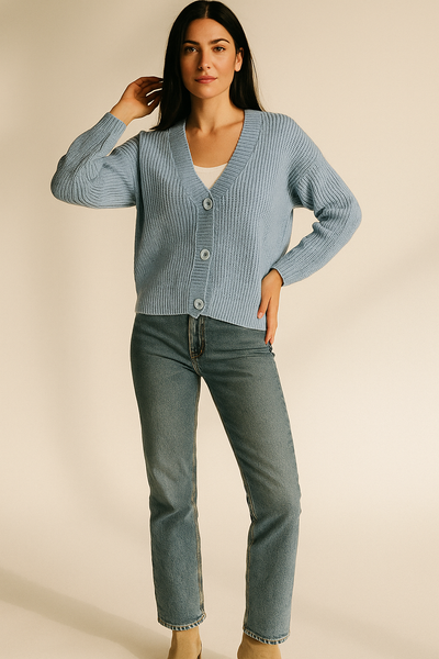 Chunky Knit Button-Up Sweater