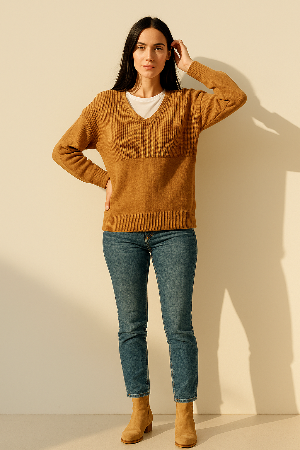 Classic V-Neck Knit Sweater