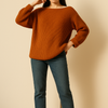 Wide Sleeve Ribbed Knit Sweater
