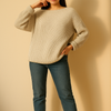Wide Sleeve Ribbed Knit Sweater