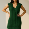 Long V-Neck Cable Knit Sweater Vest