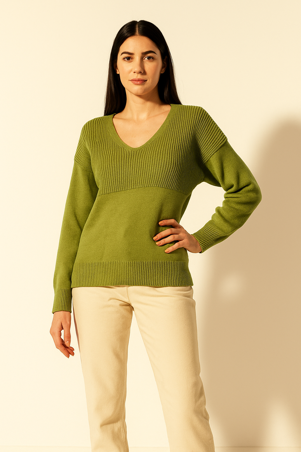 Classic V-Neck Knit Sweater